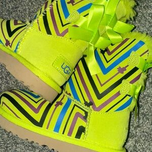 RARE!!! UGG Kids Vibrant Neon Patterned Boots